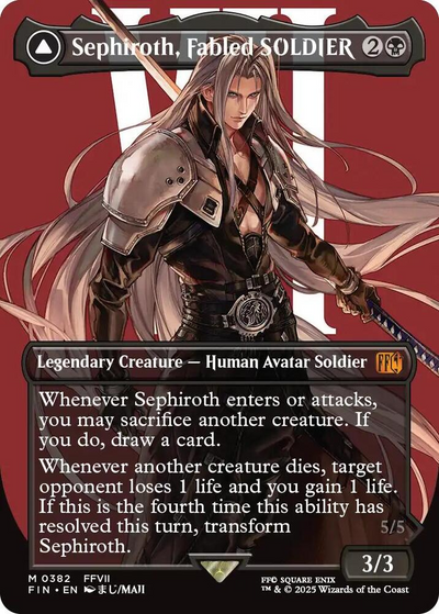 Magic The Gathering Sephiroth, Fabled Soldier (Borderless) (Surge Foil) - Final Fantasy (Fin)