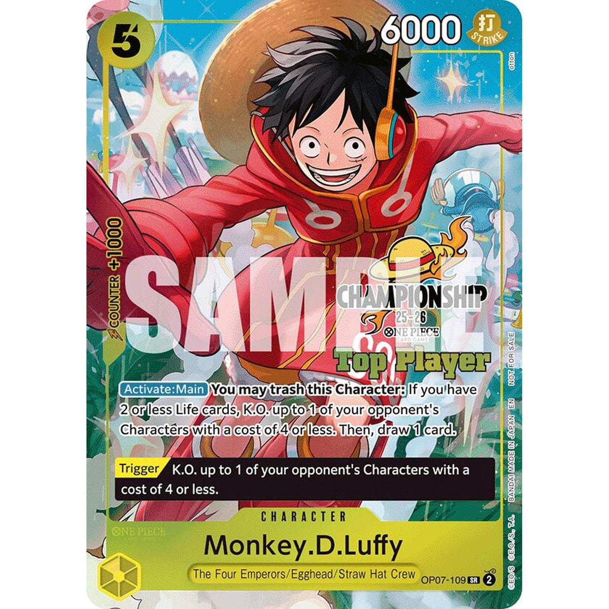 One Piece TCG Monkey.D.Luffy (Cs 25-26 Top Player Pack) (Op07-109) [One Piece Promotion Cards] Foil