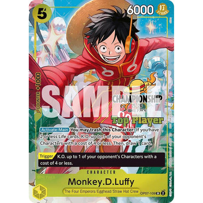 One Piece TCG Monkey.D.Luffy (Cs 25-26 Top Player Pack) (Op07-109) [One Piece Promotion Cards] Foil