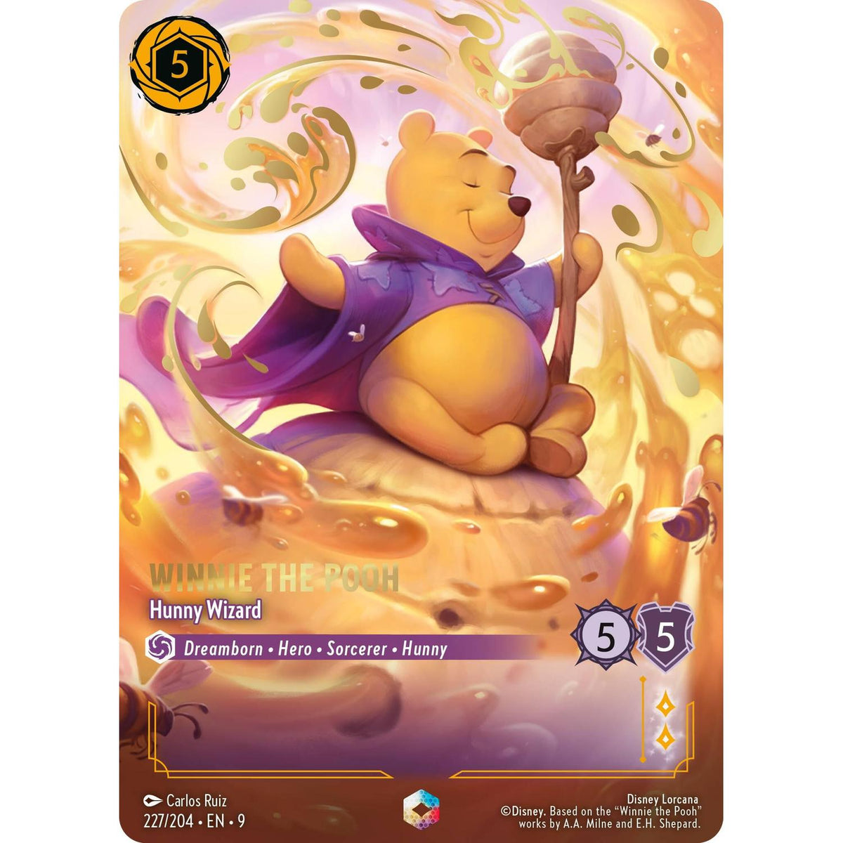 Disney Lorcana Winnie The Pooh - Hunny Wizard (Enchanted) (227/204) [Fabled] Holofoil
