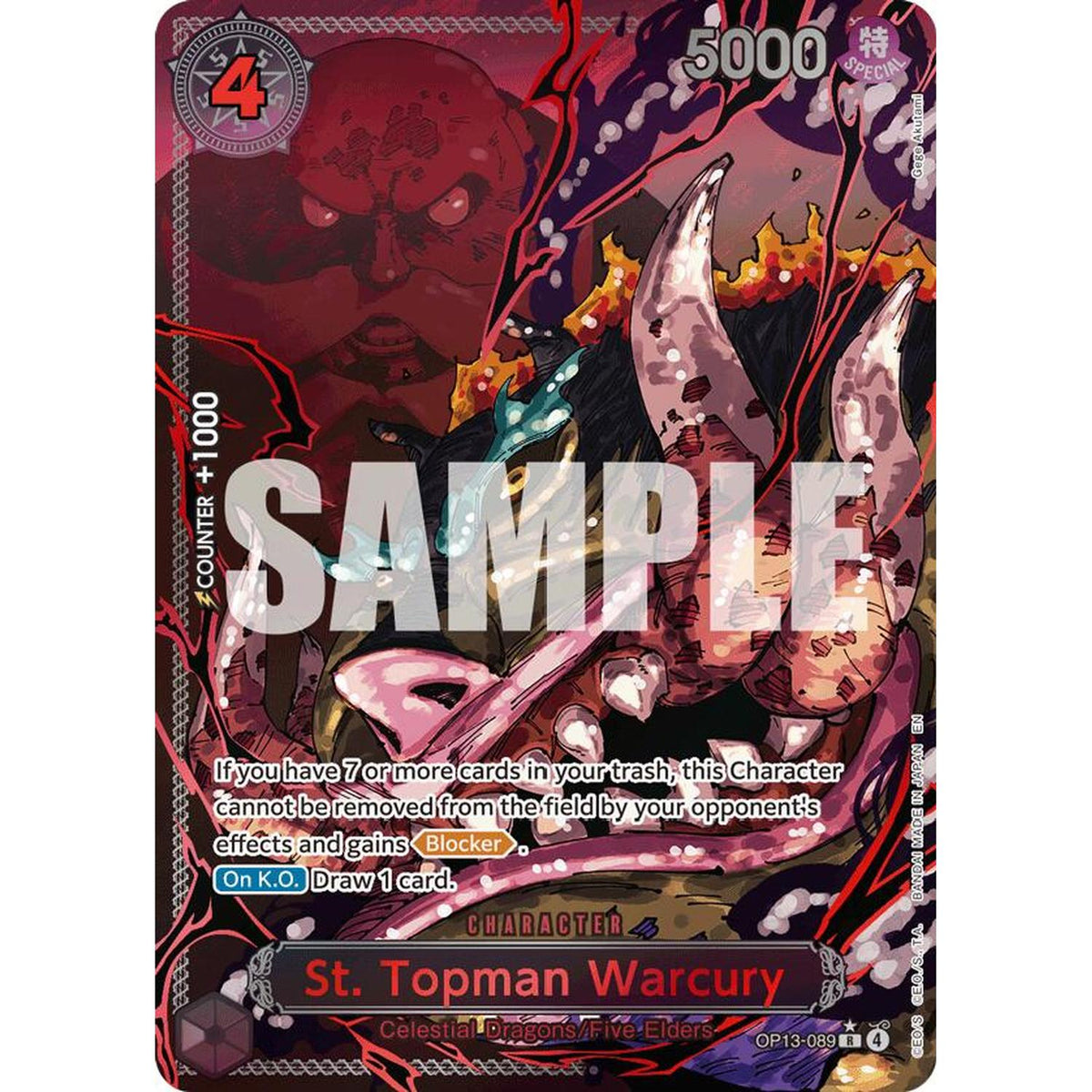 One Piece TCG St. Topman Warcury (Parallel) (Op13-089) [Carrying On His Will] Foil