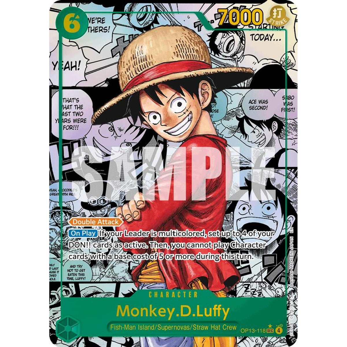 One Piece TCG Monkey.D.Luffy (118) (Manga) (Op13-118) [Carrying On His Will] Foil