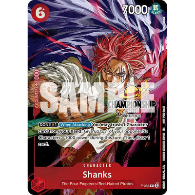 One Piece TCG Shanks (Cs 25-26 Event Pack Finalist Ver.) (P-083) [One Piece Promotion Cards] Foil