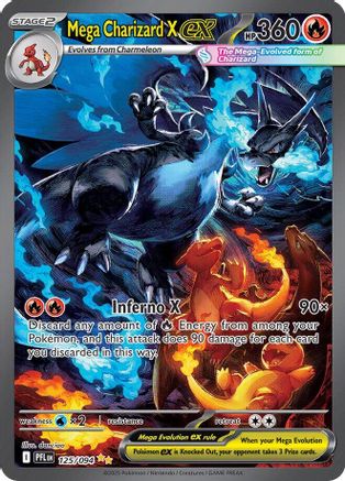 Mega Charizard X Ex - 125/094 125 - Me02 Phantasmal Flames Holofoil