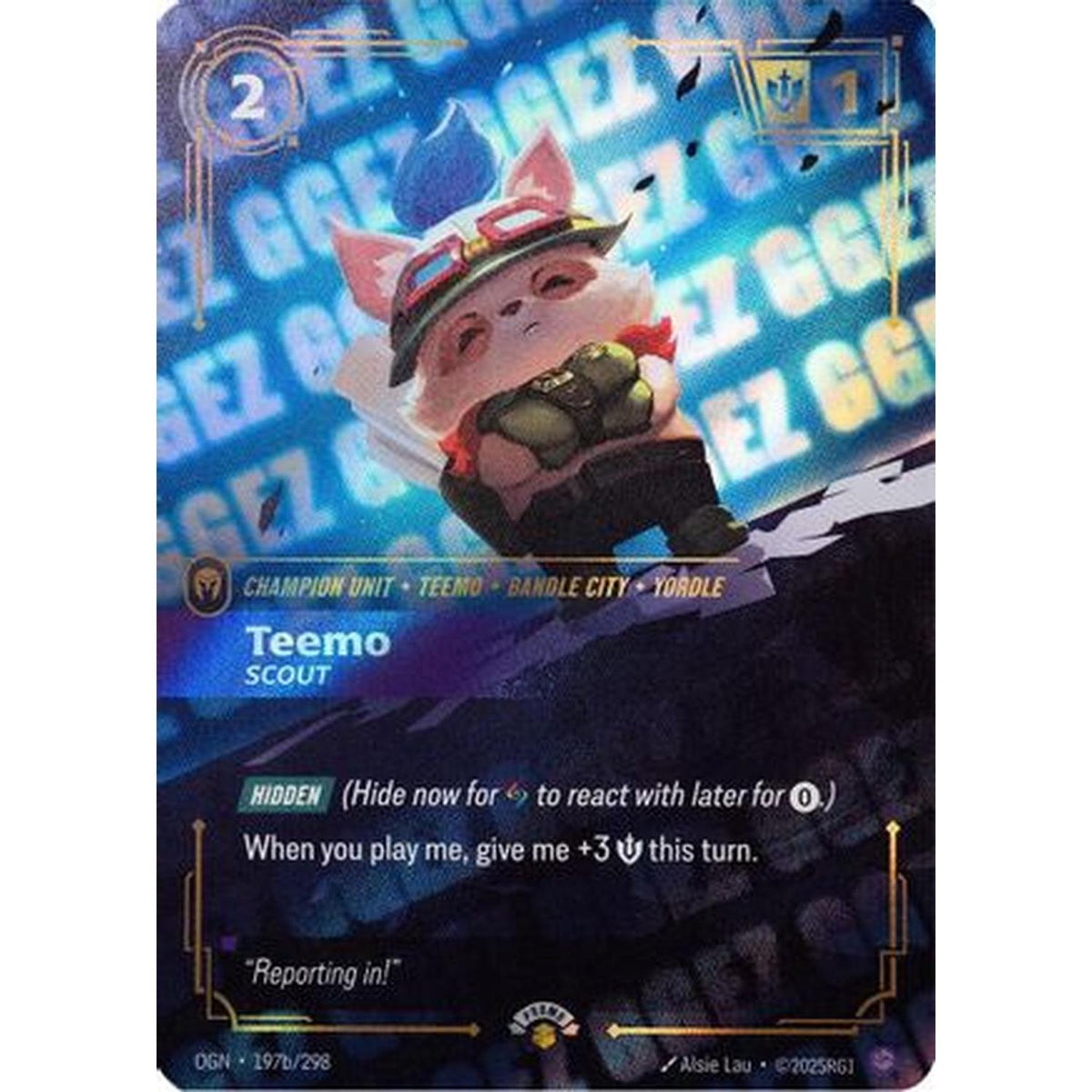 Sports Teemo - Scout (Gg Ez) (197b/298) [Riftbound Organized Play Promotional Cards] Foil