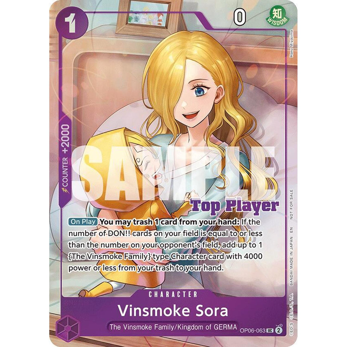 One Piece TCG Vinsmoke Sora (Cs 25-26 Top Player Pack Vol. 2) (Op06-063) [One Piece Promotion Cards] Foil