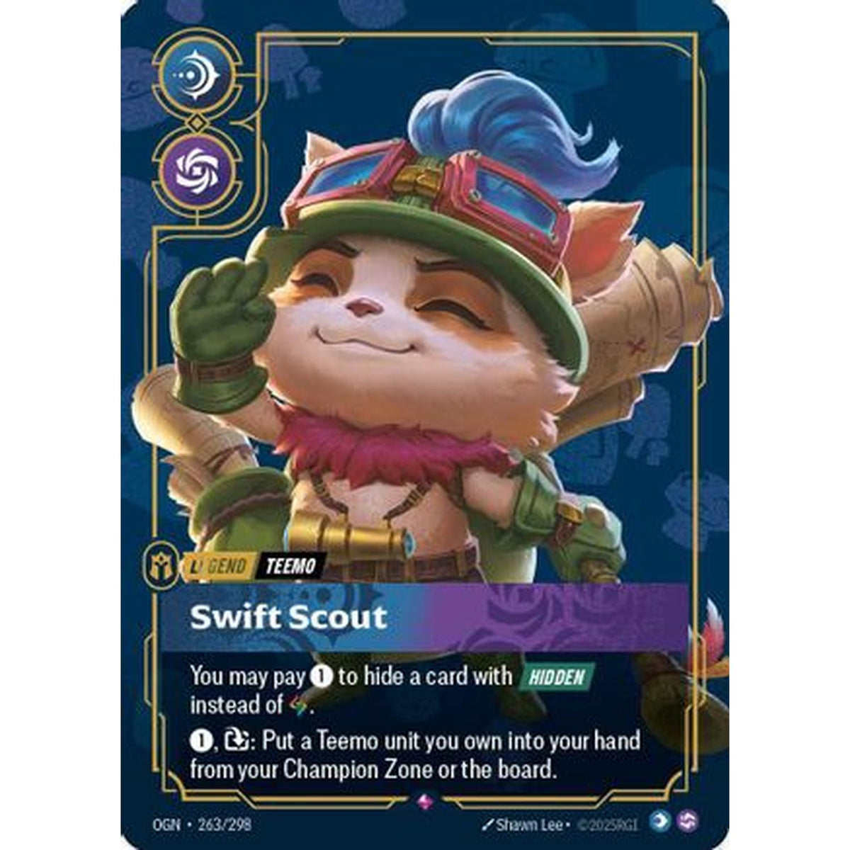 Sports Teemo - Swift Scout (Metal) (263/298) [Riftbound Organized Play Promotional Cards] Foil