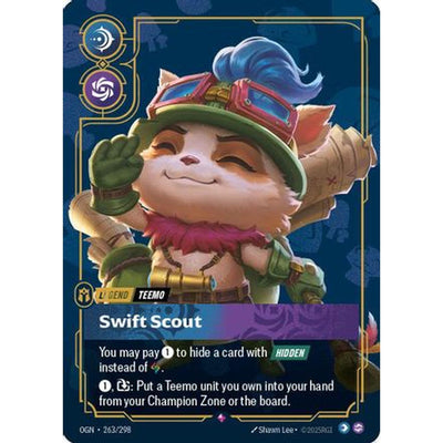 Sports Teemo - Swift Scout (Metal) (263/298) [Riftbound Organized Play Promotional Cards] Foil