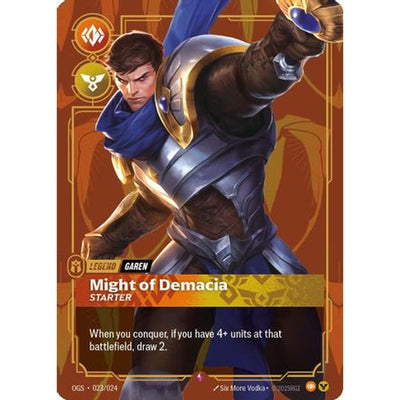 Sports Garen - Might Of Demacia (Metal) (023/024) [Riftbound Organized Play Promotional Cards] Foil