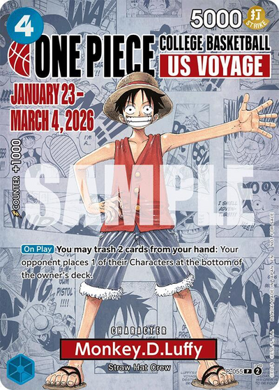 One Piece TCG Monkey.D.Luffy (055) (College Basketball Us Voyage) - One Piece Promotion Cards (OP-Pr) (Sealed)
