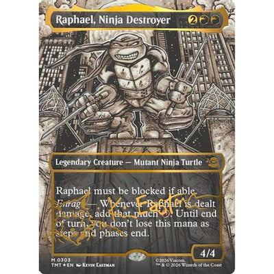 Magic The Gathering Raphael, Ninja Destroyer (Borderless) (Gold-Stamped Signature) [Teenage Mutant Ninja Turtles] Foil