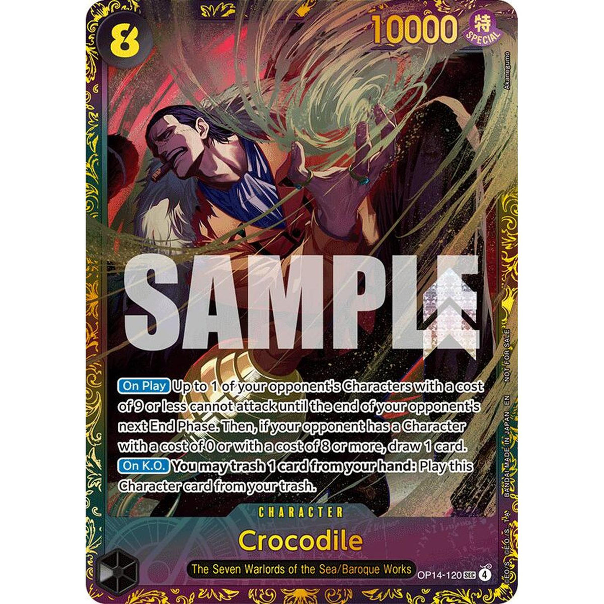 One Piece TCG Crocodile - Op14-120 (Cs26-27 Regionals Season 1) (Op14-120) [One Piece Promotion Cards] Foil