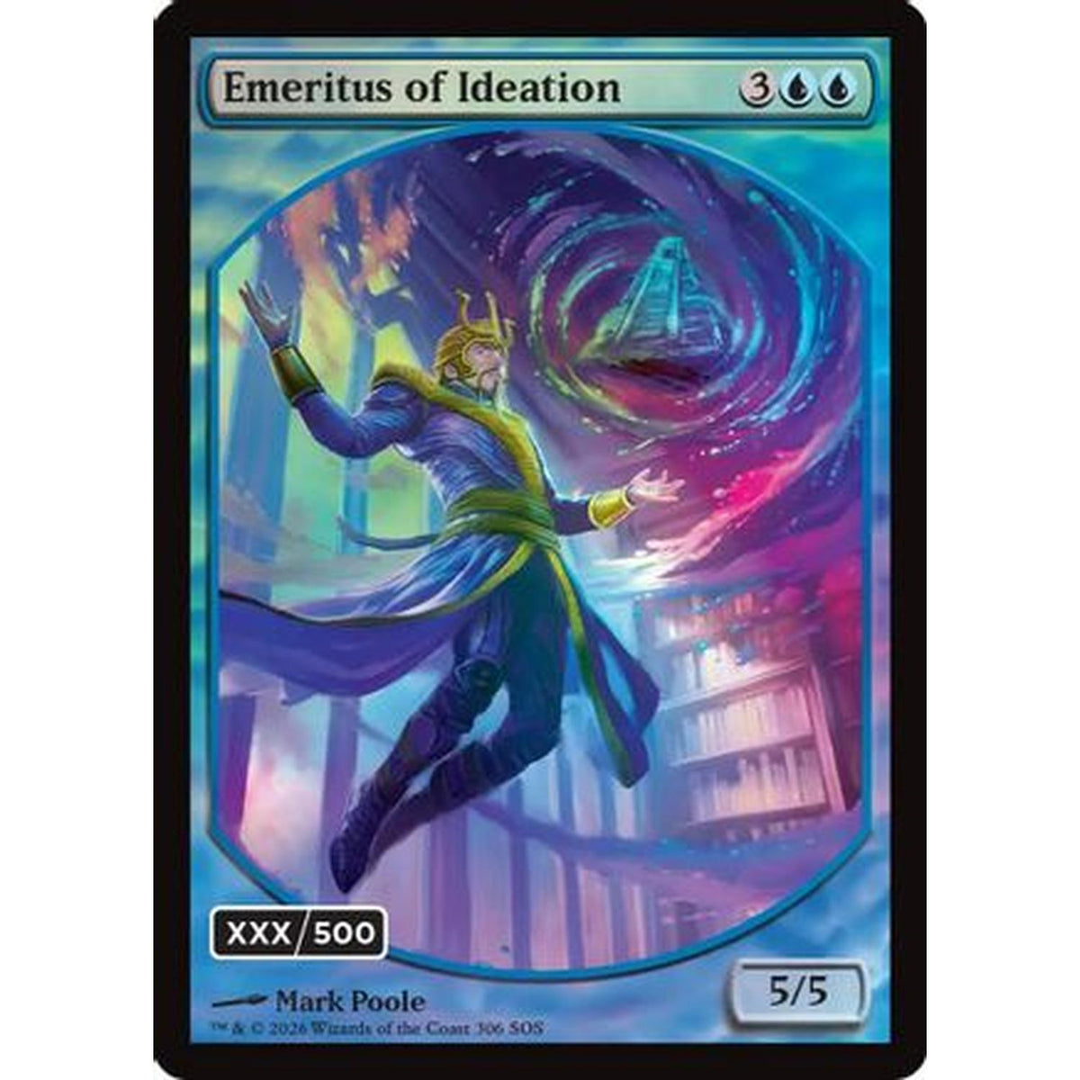 Magic The Gathering Emeritus Of Ideation (Retro Frame) (Serial Numbered) (Double Rainbow Foil) [Secrets Of Strixhaven] Foil
