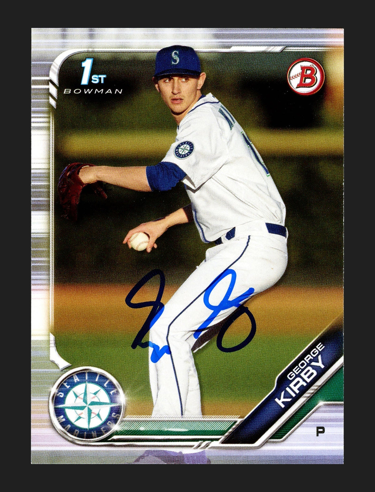 George Kirby Autographed 2019 1St Bowman Draft Rookie Card #Bd-115 Seattle Mariners Stock #206035