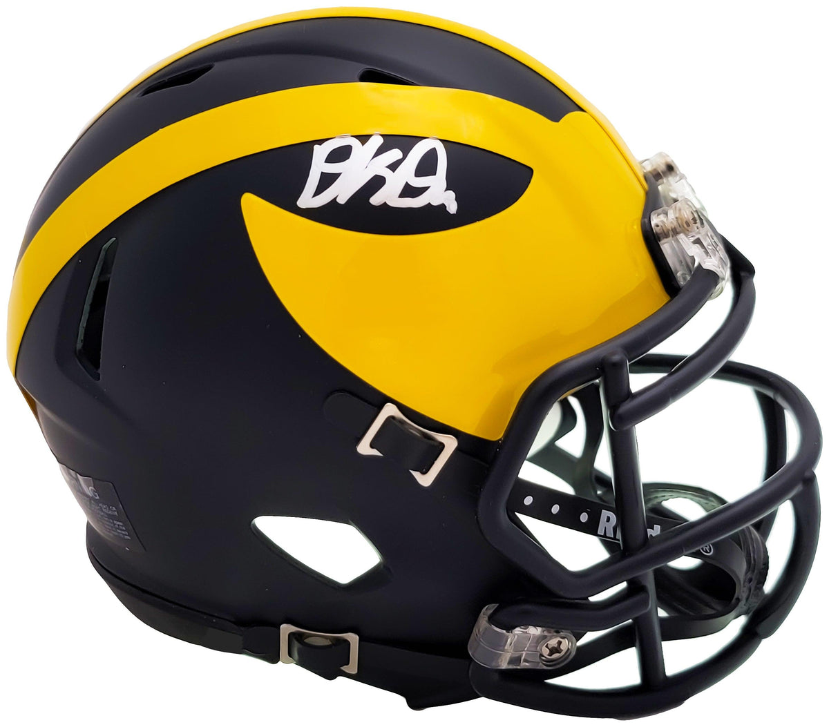 David Ojabo Autographed Michigan Wolverines Blue Speed Mini Helmet Beckett Bas Qr Stock #206133