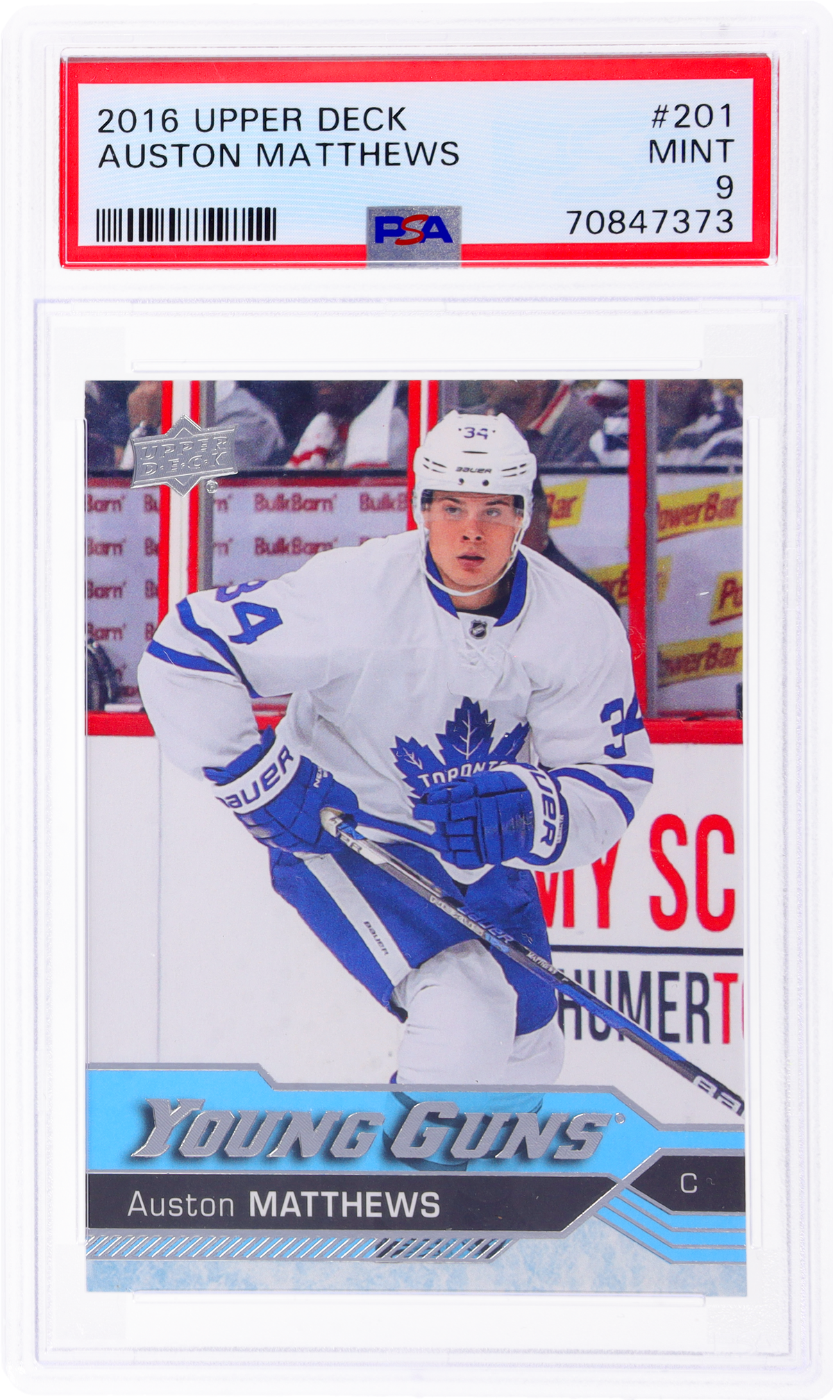 Hockey Upper Deck 2016 Upper Deck Young Guns Auston Matthews #201 PSA 9