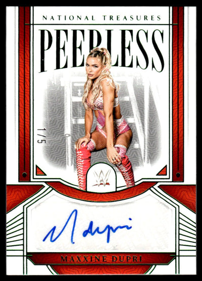 WWE Wrestling Panini 2024 Panini National Treasures Pl-Mxd Maxxine Dupri Peerless /5 Raw Auto