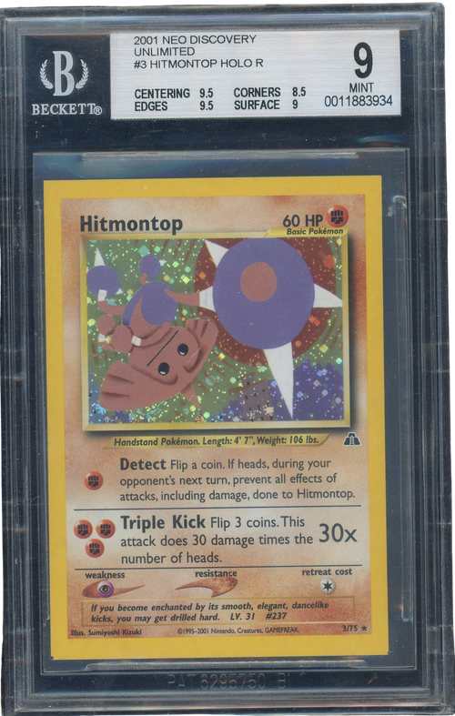Sports BGS 9 Hitmontop Holo R Neo Discovery Square Cut