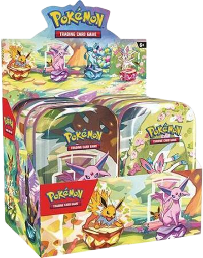 Pokémon Prismatic Evolutions Mini Tin Display