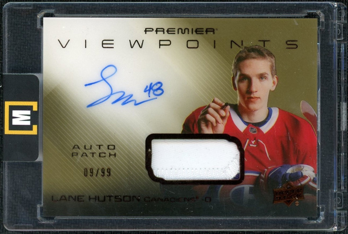 Hockey Upper Deck 2024 Premier V-Lh Lane Hutson Viewpoints Bronze Patch Auto 09/99