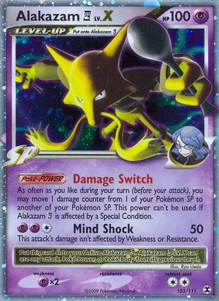 Pokémon Alakazam E4 Lv.X (103/111) - Rising Rivals Holofoil