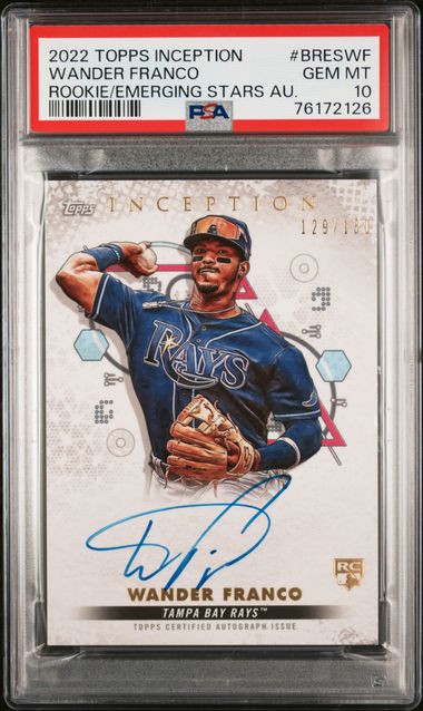 Baseball Topps Wander Franco 2022 Topps Inception Rookie And Emerging Stars Autographs /130 PSA 10