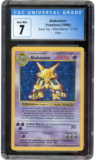 Pokémon CGC 7 Alakazam Base Set Holo