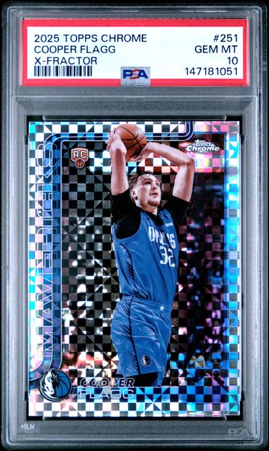 Basketball Topps Cooper Flagg 2025 Topps Chrome Basketball Rookie X-Fractor PSA 10