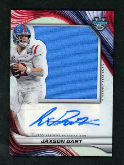 Baseball Topps 2024 Bowman U Best Jaxson Dart Prospect Jumbo Relic Auto