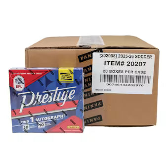 Soccer Panini 2025-26 Panini Prestige Efl Soccer Hobby Preferred 20 Box Case