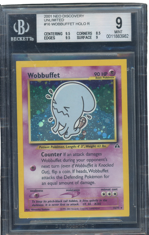 Sports BGS 9 Wobbuffet Holo R Neo Discovery Square Cut