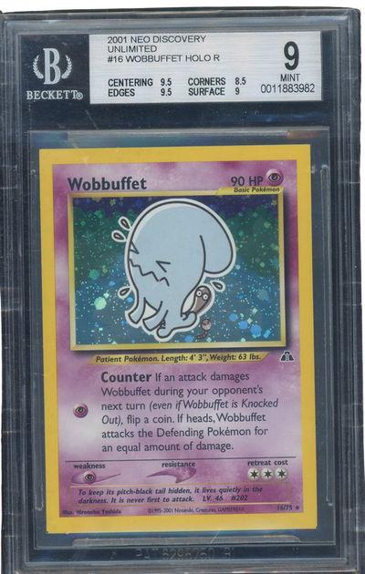 Sports BGS 9 Wobbuffet Holo R Neo Discovery Square Cut