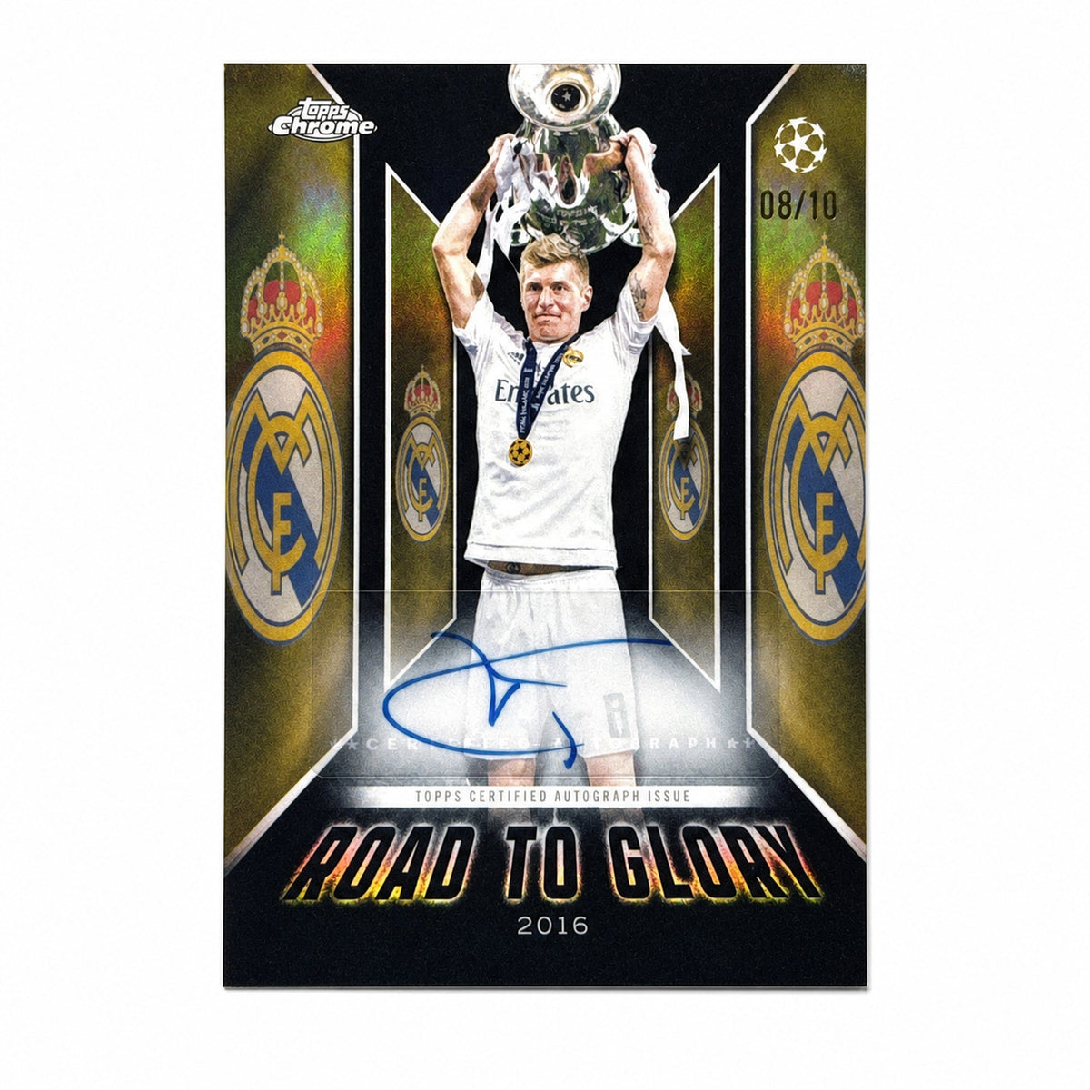 Soccer Topps 2025 Topps Chrome Uefa Cc Toni Kroos Road To Glory Auto Black Refractor /10