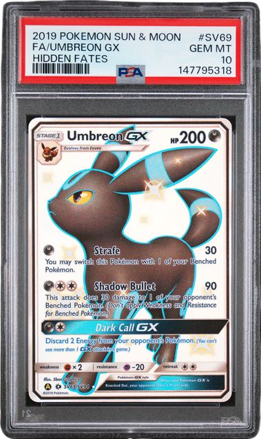 Pokémon PSA 10 Fa/Umbreon GX Hidden Fates