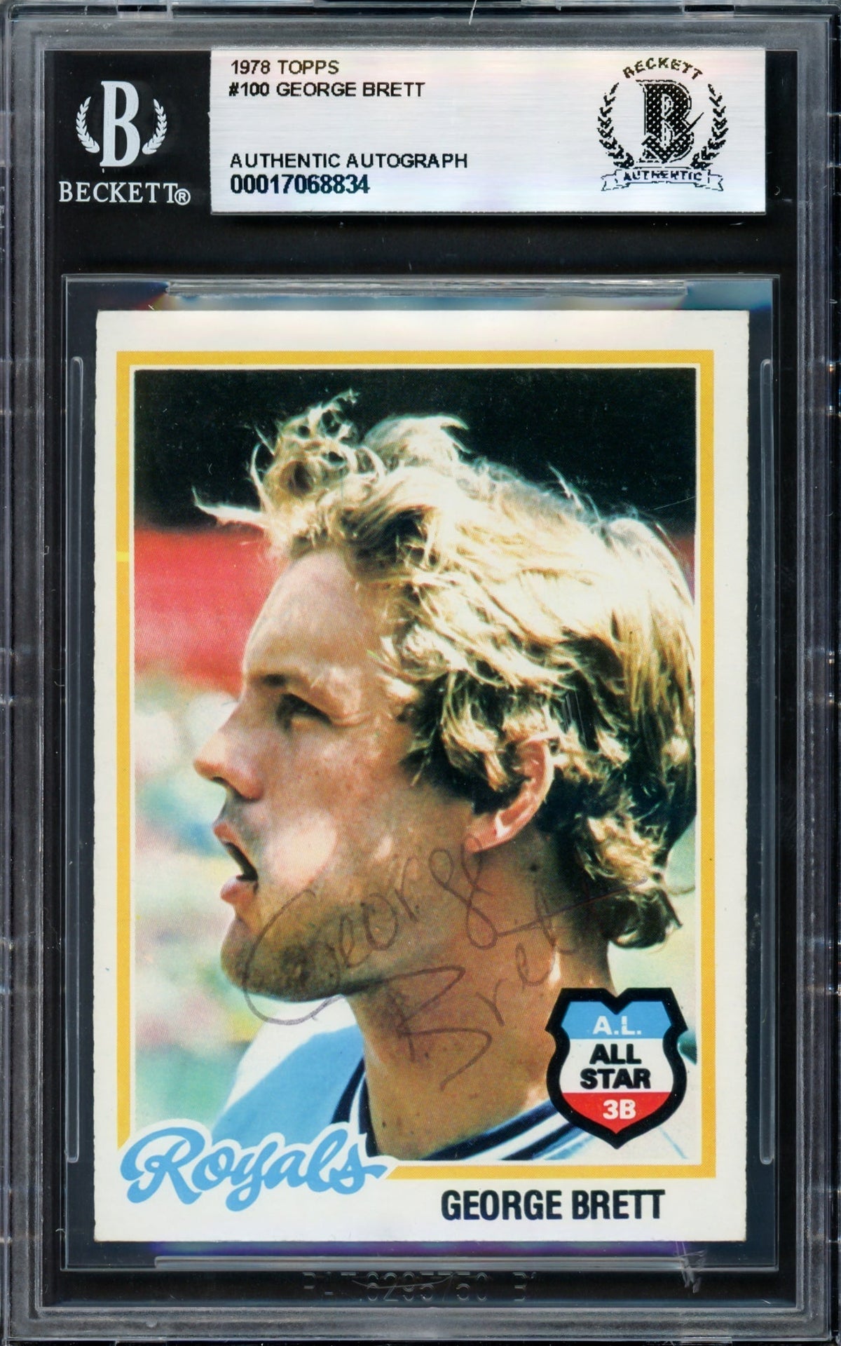 George Brett Autographed 1978 Topps Card #100 Kansas City Royals Vintage Signature Beckett Bas #17068834
