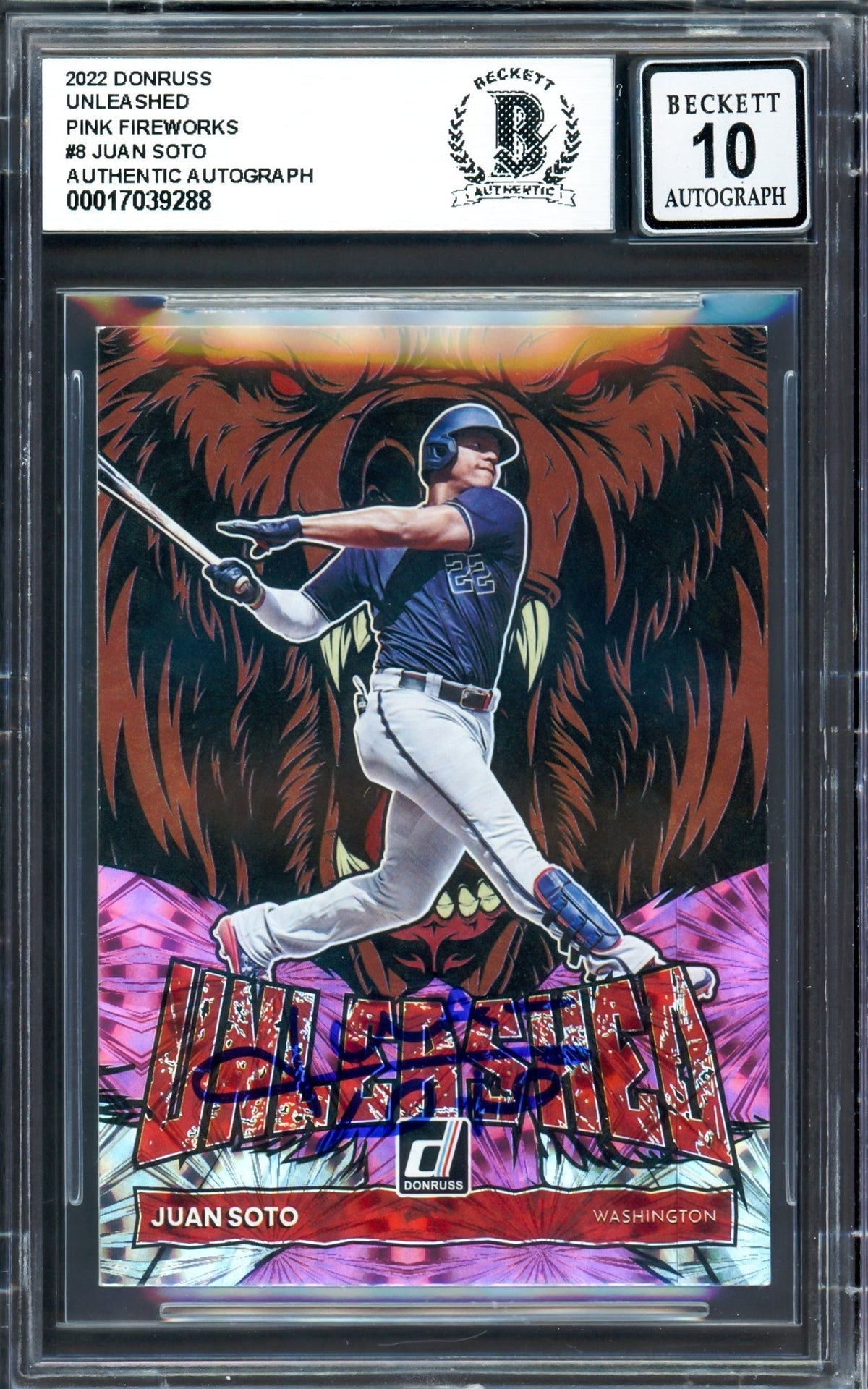 Juan Soto Autographed 2022 Donruss Unleashed Card #Ul8 New York Yankees Auto Grade Gem Mint 10 Beckett Bas #17039288