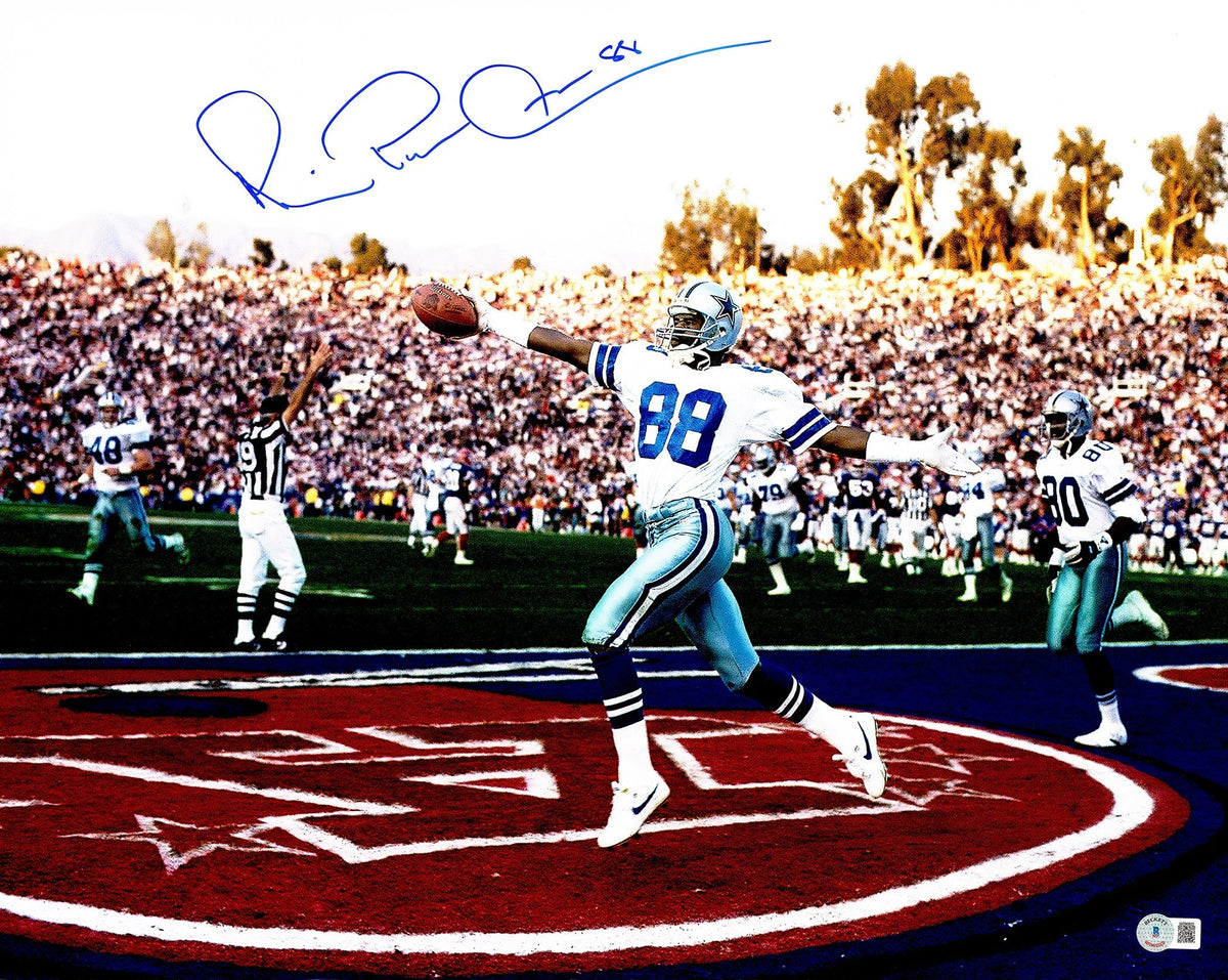 Michael Irvin Autographed 16X20 Photo Dallas Cowboys Beckett Bas Witness