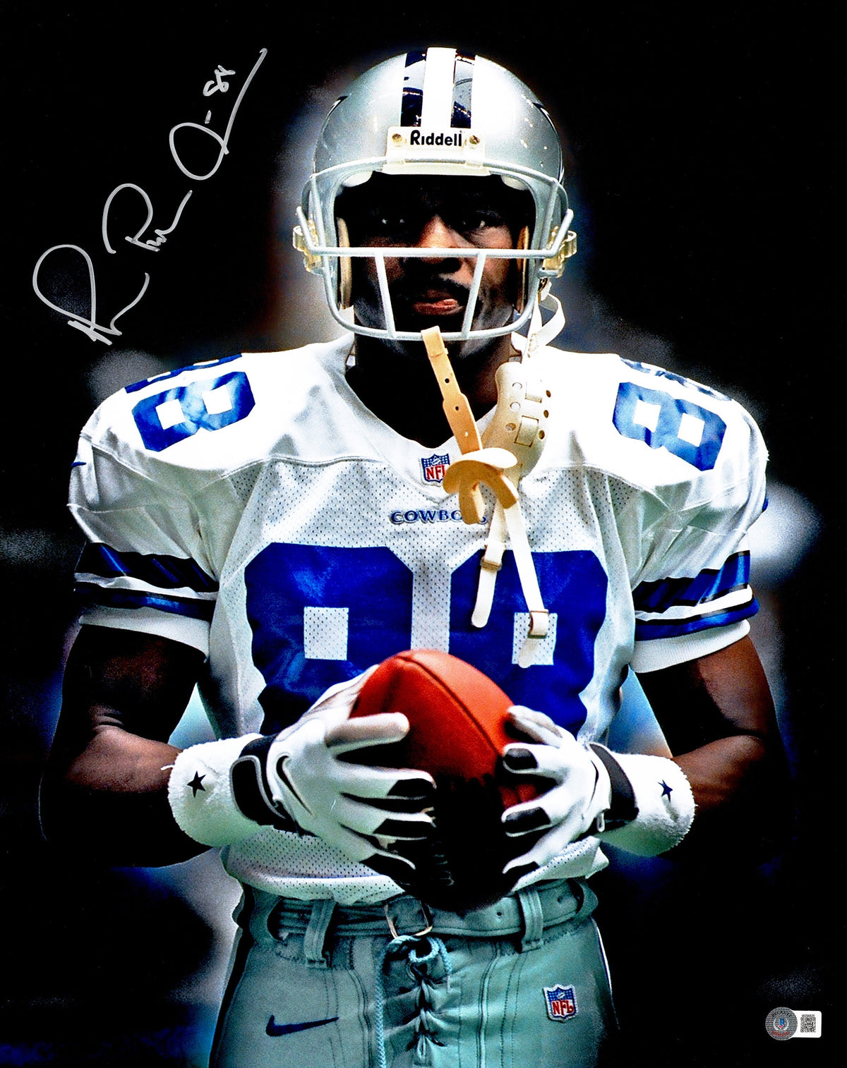 Michael Irvin Autographed 16X20 Photo Dallas Cowboys Spotlight Beckett Bas Witness