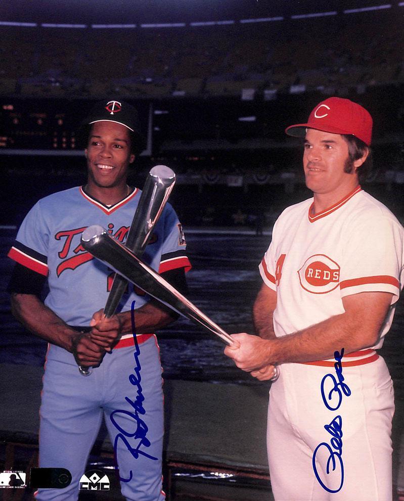 Pete Rose And Rod Carew Signed 8X10 (Aiv)