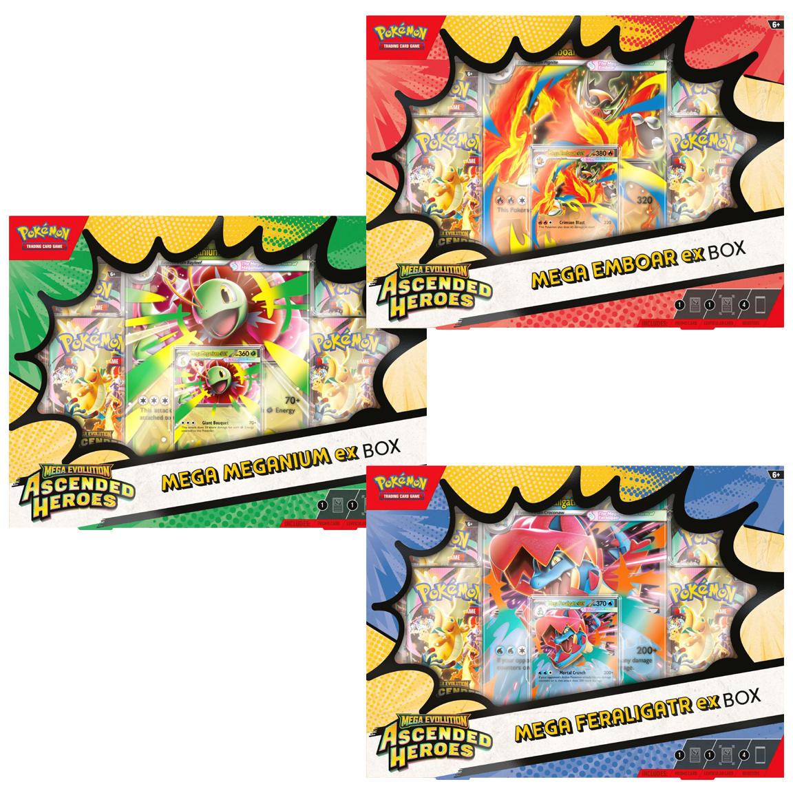 Ascended Heroes Mega Ex Box (Mega Meganium, Emboar, Or Feraligatr)