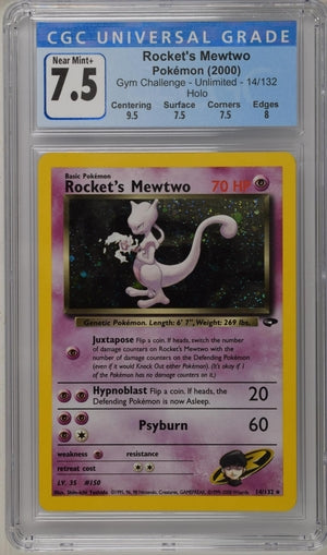 Pokémon Rocket'S Mewtwo 2000 Pokemon Gym Challenge Holo #14/132 CGC 7.5 W/ Subgrades