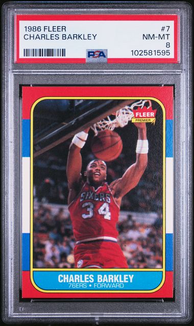 Basketball Charles Barkley 1986 Fleer #7 PSA 8