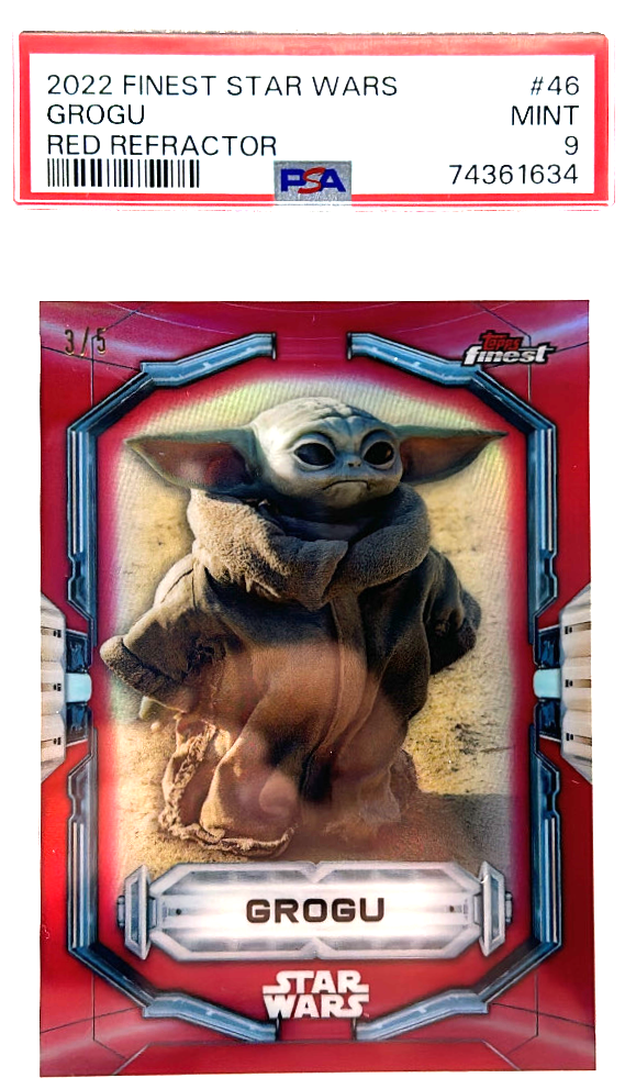 Sports Topps 2022 Topps Finest Star Wars - Grogu 46 - Red Refractor /5 - PSA 9