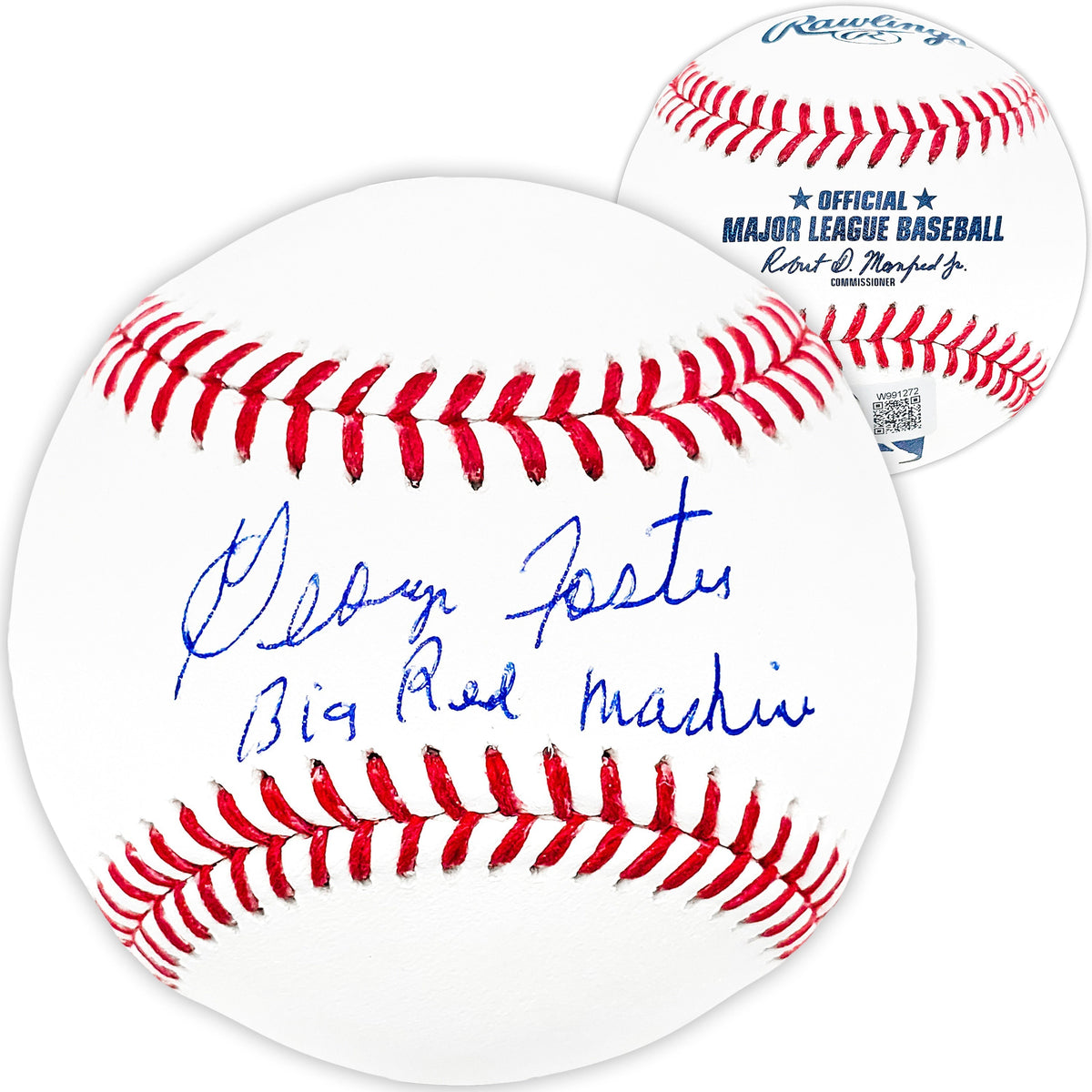 George Foster Autographed Official MLB Baseball Cincinnati Reds "Big Red Machine" Beckett Bas Witness Stock #220717