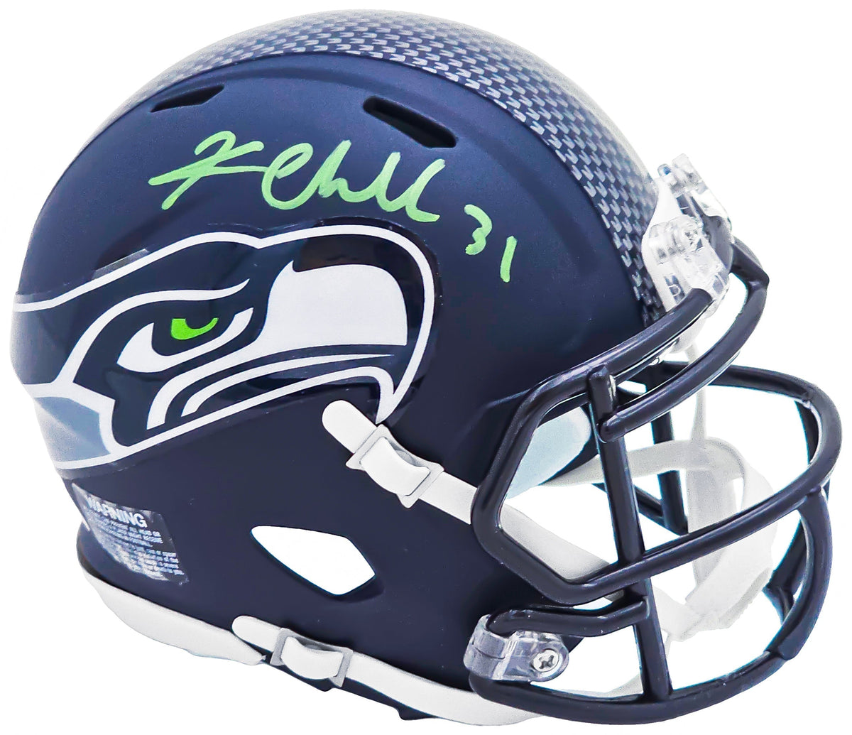 Kam Chancellor Autographed Seattle Seahawks Blue Speed Mini Helmet Mcs Holo Stock #220825