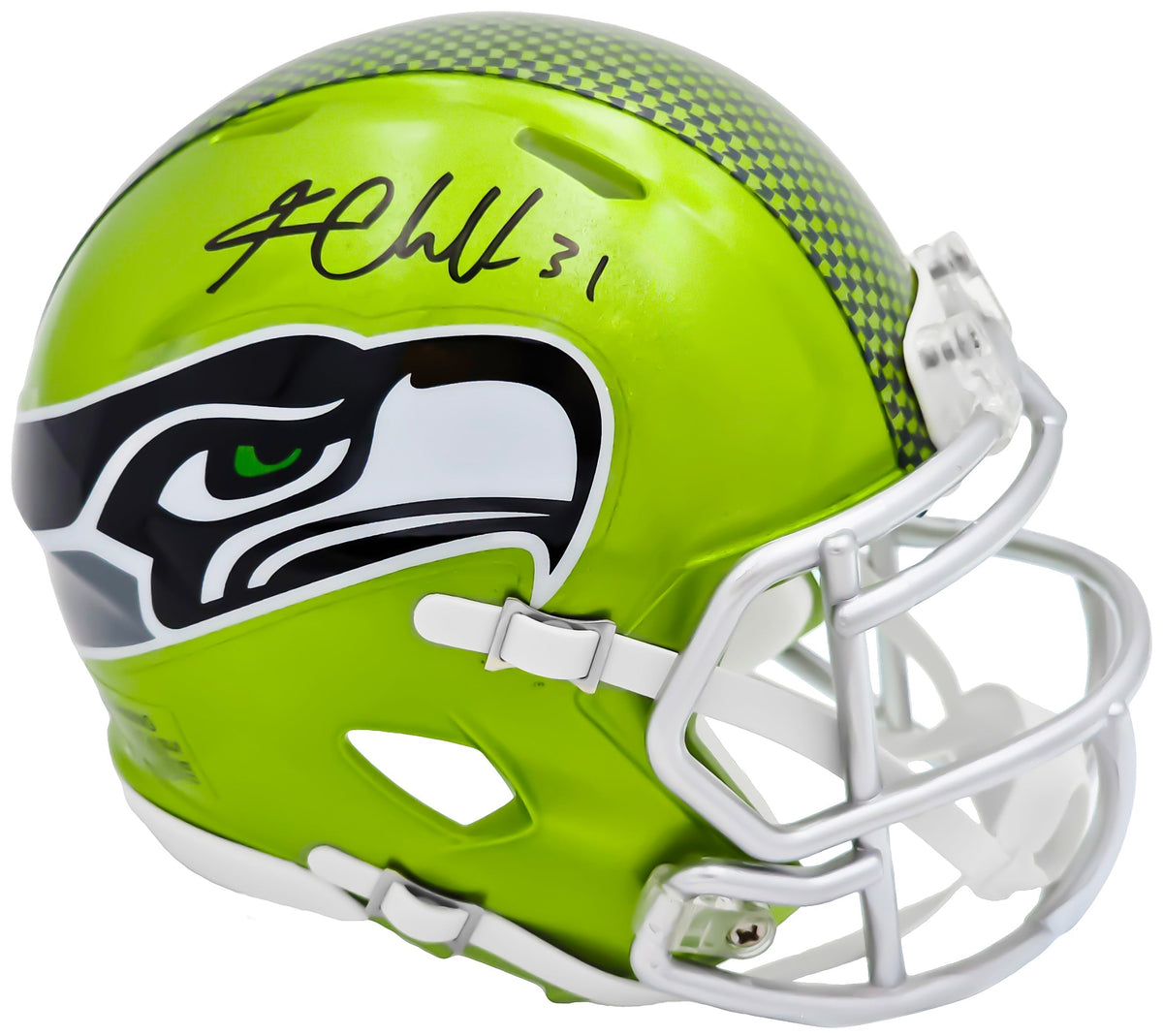 Kam Chancellor Autographed Seattle Seahawks Flash Green Speed Mini Helmet Mcs Holo Stock #220827
