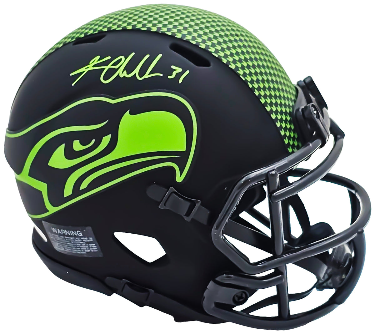 Kam Chancellor Autographed Seattle Seahawks Eclipse Black Speed Mini Helmet Mcs Holo Stock #220826