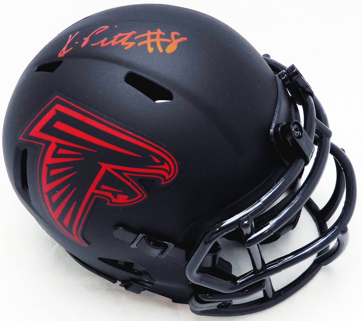 Kyle Pitts Autographed Atlanta Falcons Eclipse Black Speed Mini Helmet Beckett Bas Witness #Wl88294