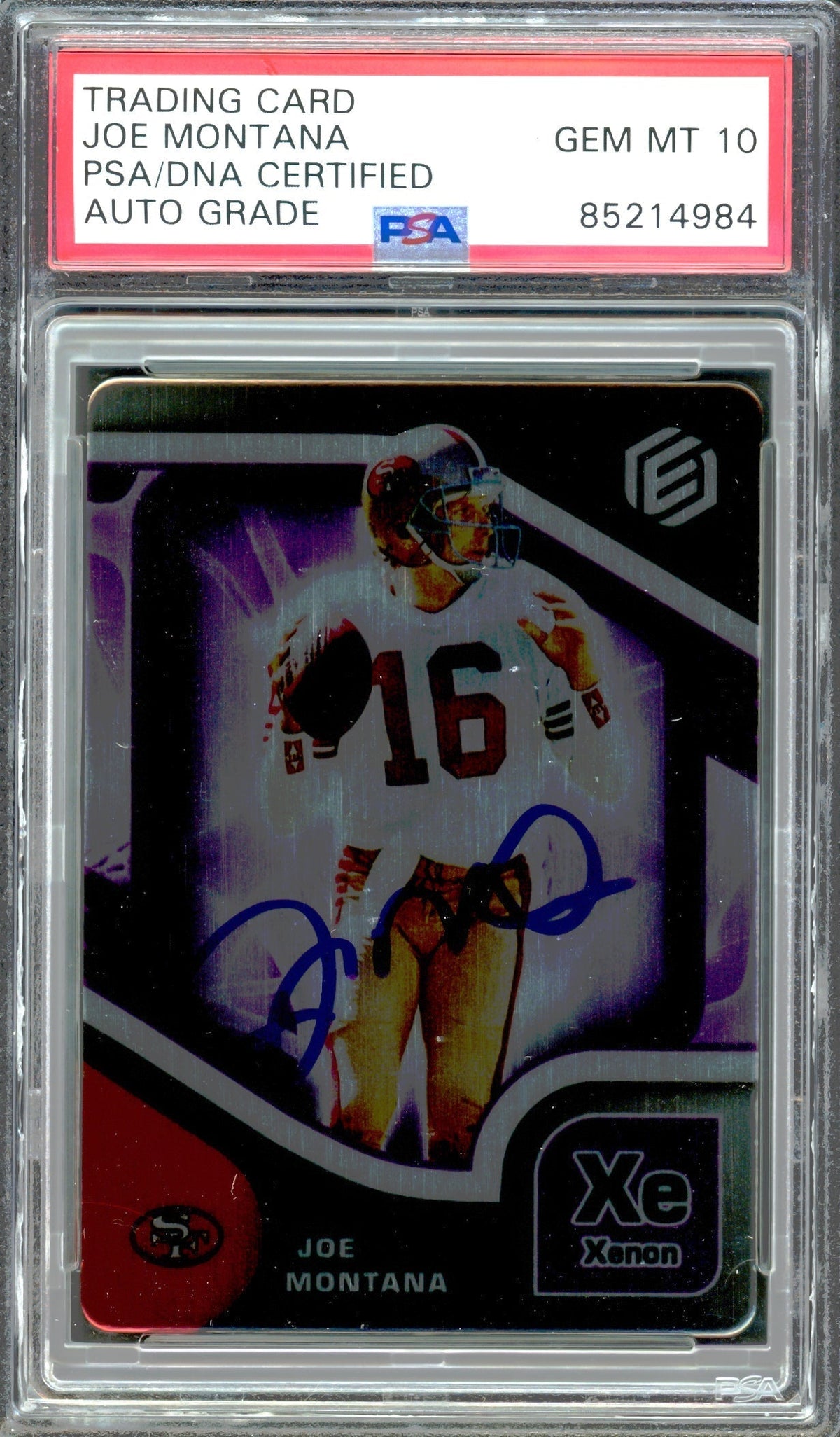 Joe Montana Autographed 2021 Panini Elements Xenon Card #33 San Francisco 49Ers Auto Grade Gem Mint 10 PSA/Dna #85214984