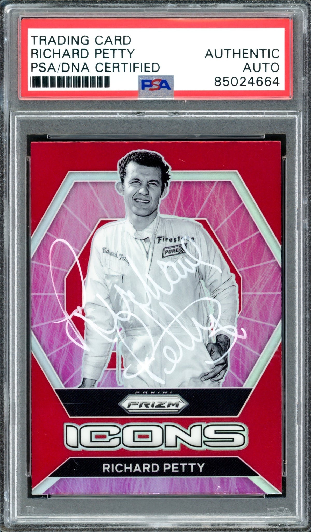Richard Petty Autographed 2022 Panini Prizm Red Card #81 PSA/Dna #85024664